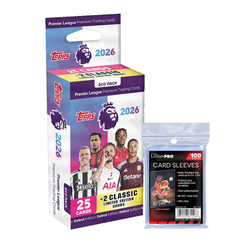 Topps Premier League 2026 - Debut Edition - Eco Pack + 100 Soft Card S Atlantic Collectibles Topps Premier League 2026 - Debut Edition - Eco Pack + 100 Soft Card S Atlantic Collectibles